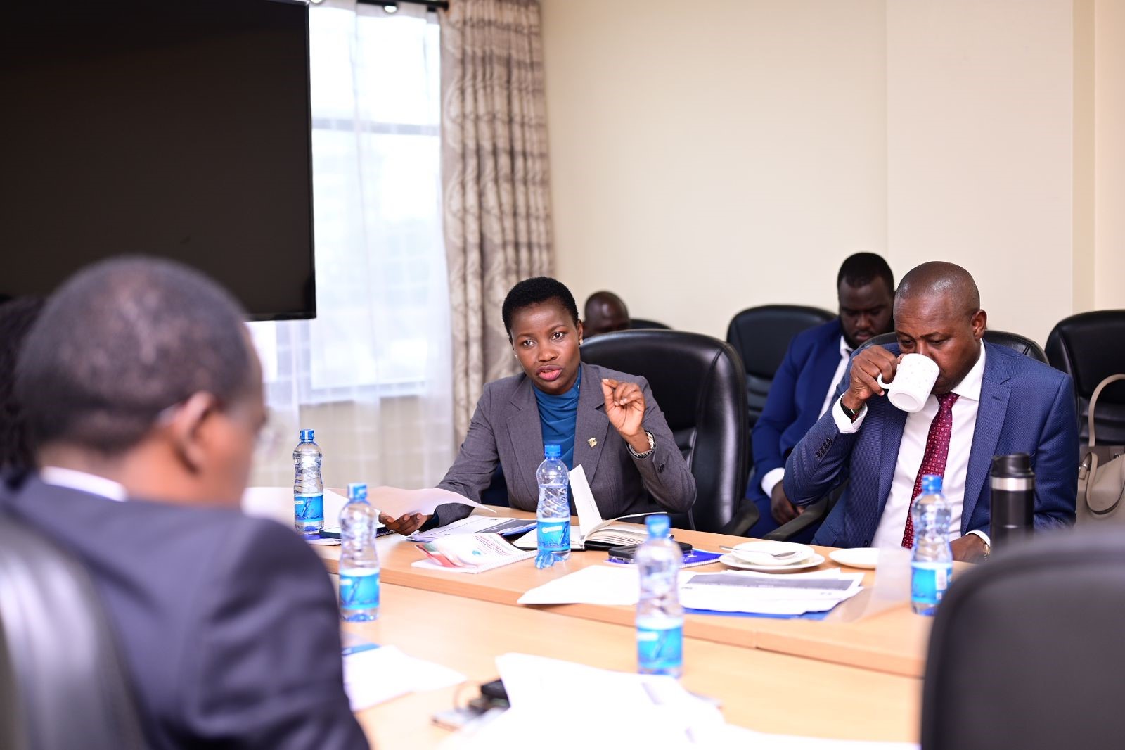 PS Co-operatives , Patrick Kilemi and PS Micro, Small &amp; Medium Enterprises Development (MSMEs) at the Hustler Fund Board meeting hosted at KIBT.
