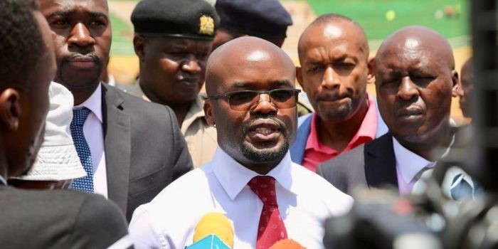 Interior Security Principal Secretary Raymond Omollo announcing Madaraka day theme as Small and Medium Enterprises (SMEs)