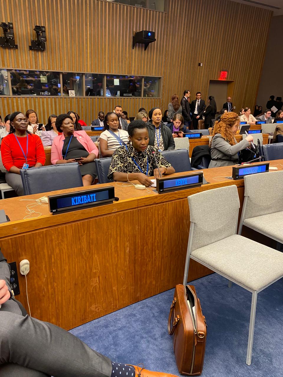 Principal Secretary Hon. Mang'eni speaks at an interactive dialogue on Inclusive Development, Shared Prosperity, and Decent Work during 69th Session of the Commission on the Status of Women (CSW69) at the UN Headquarters