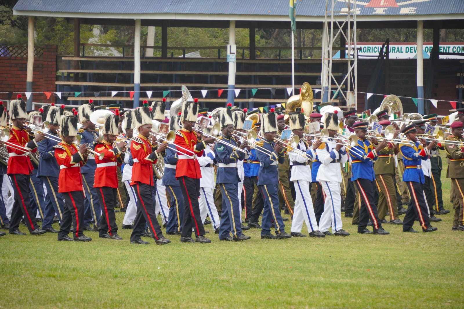 Band marches at the Nairobi International Trade Fair