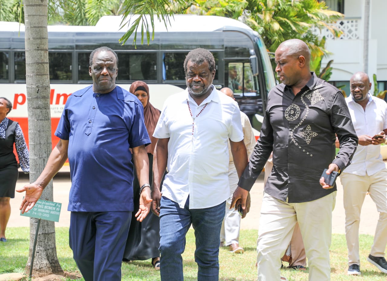 CS. Co-operatives & MSMEs Development Hon. Wycliffe A. Oparanya, FCPA, EGH, Sen. Okiya Omtata alongsides PS. Co-operatives Patrick Kilemi, CBS