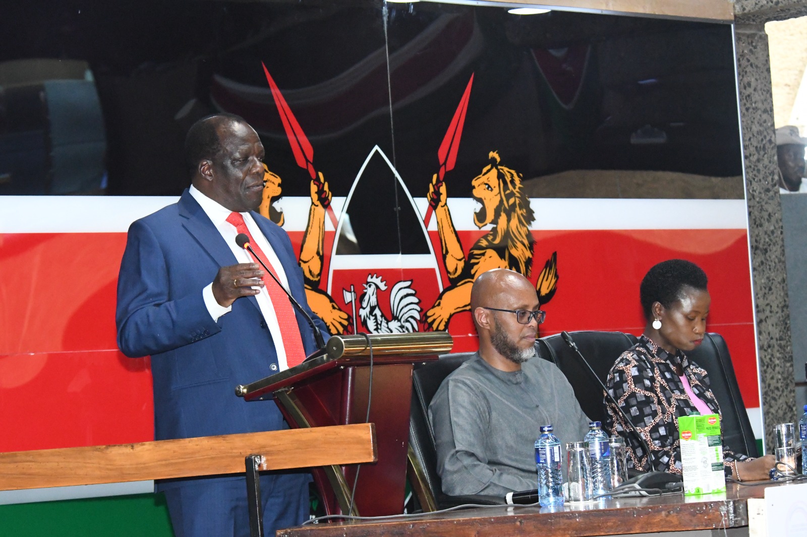 CS. Co-operatives and MSMEs Development alongside various dignitaries delivers speech at the MSMEs Connect event