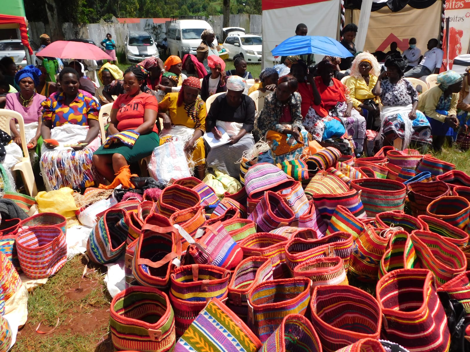 Display of some of the Kiondos made by the group of women