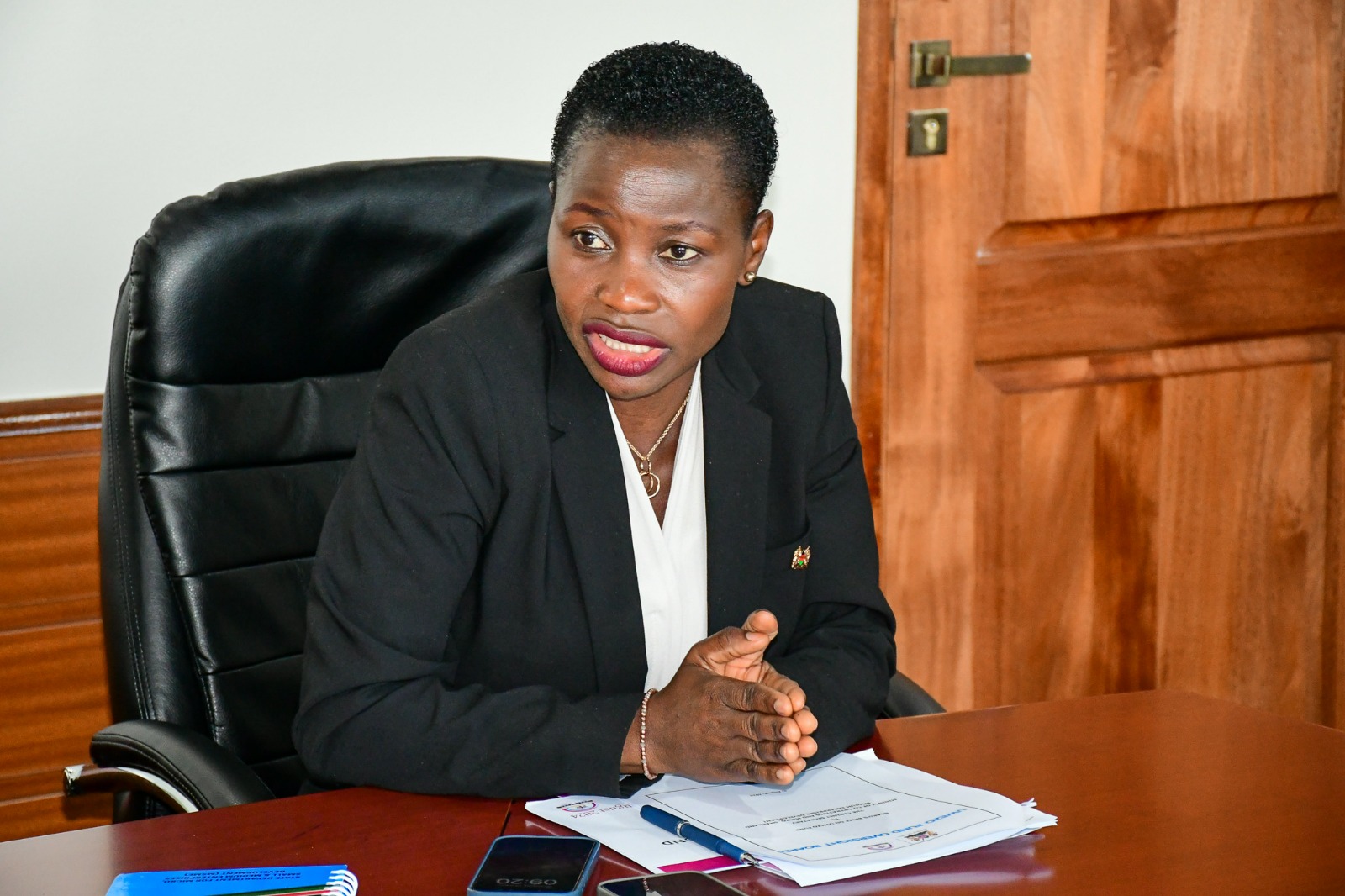 PS. Hon. Susan Mang'eni speaks during brief to CS on Uwezo Fund Products