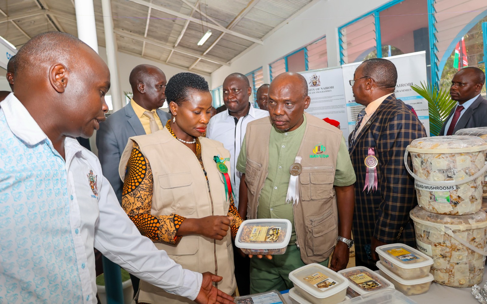 PS. Susan Mang'eni , Dr. Kiprono Rono at a stand in the Nairobi International Trade Fair