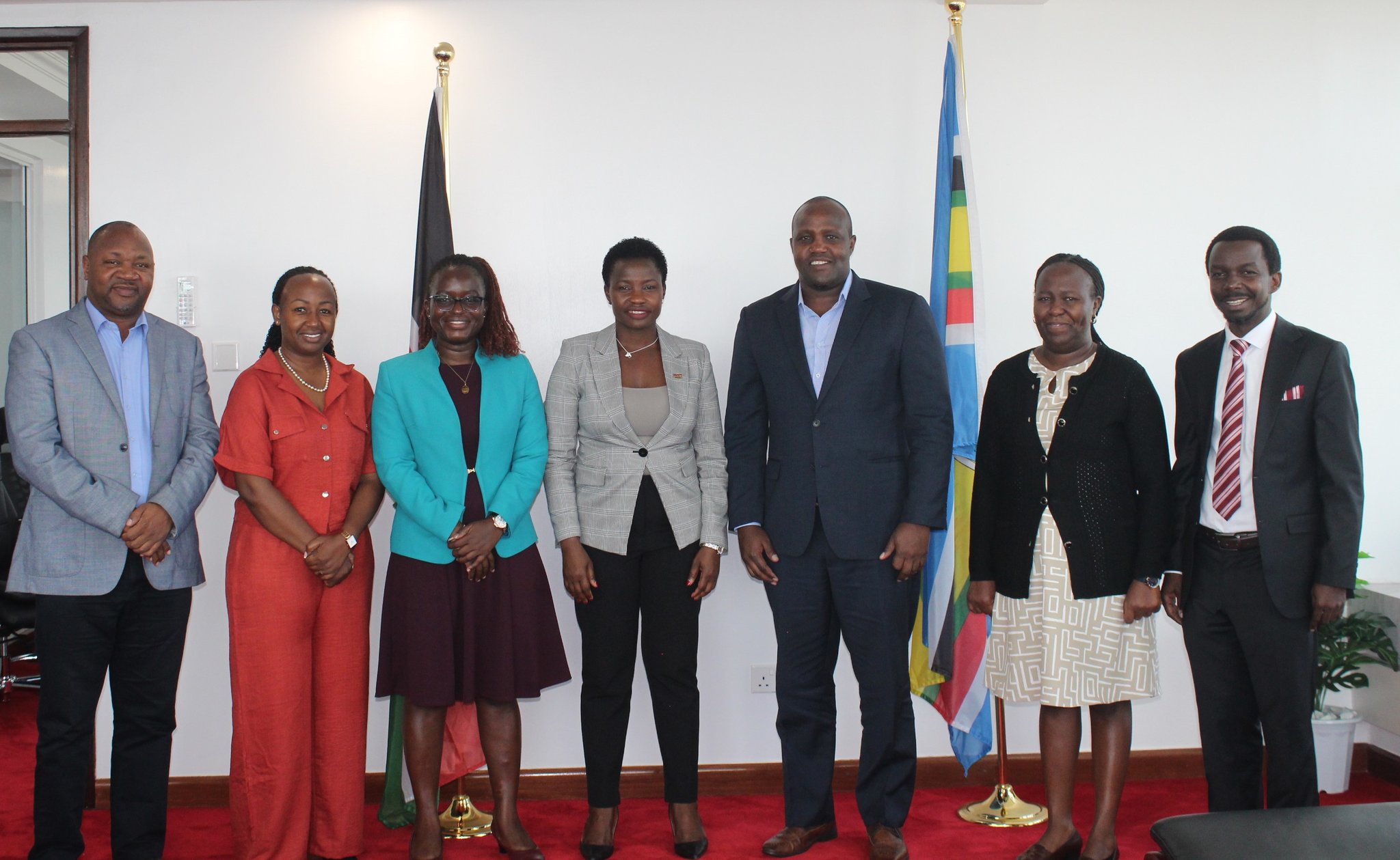 Principal Secretary Hon. Susan Mangéni poses for a photo with the Kenya Jobs and Economic Transformation (KJET) Project team and the World Bank Environmental and Social Safeguards Support Mission