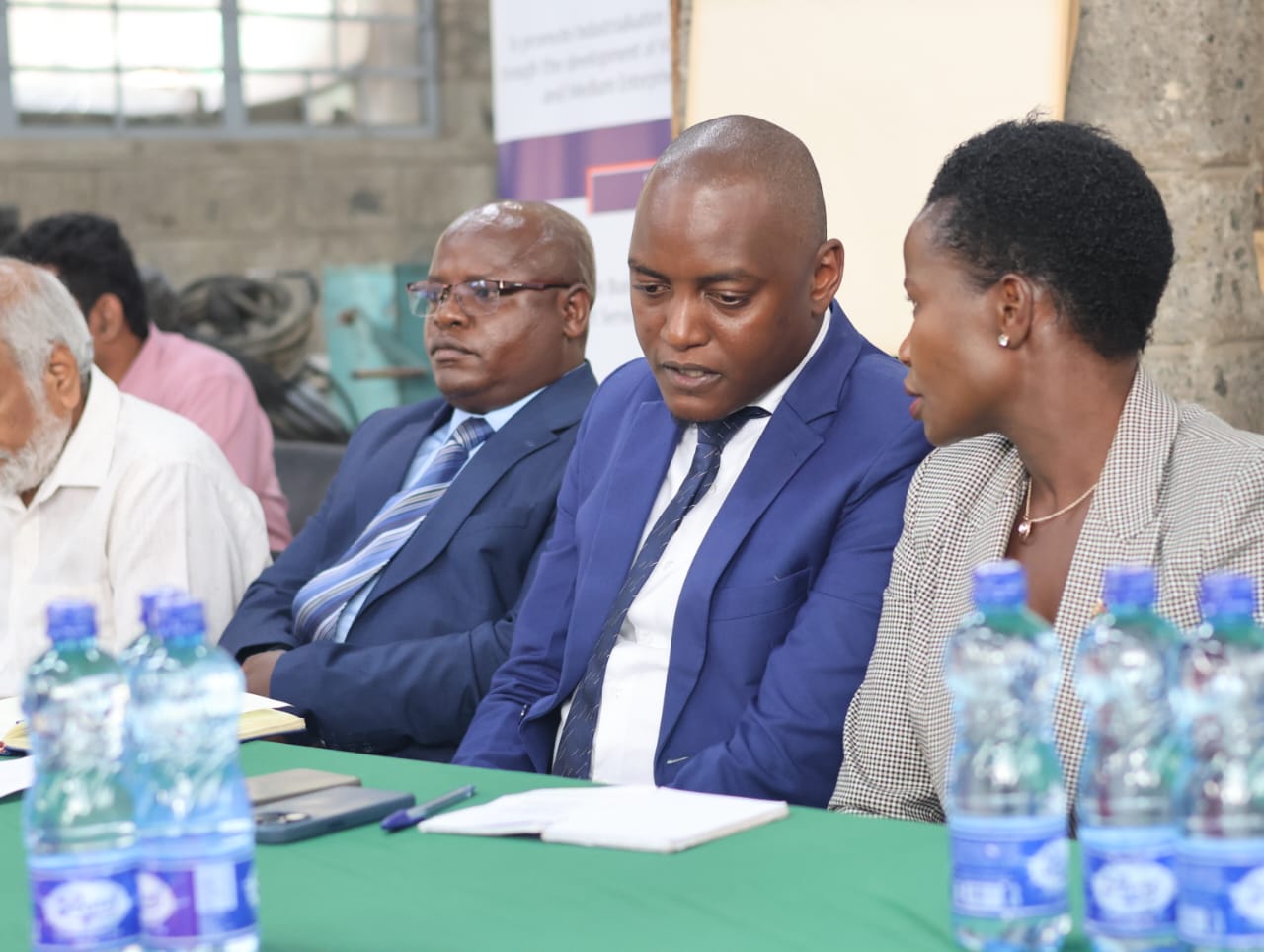 Principal Secretary MSMEs Development at the Launch of the training program on the fabrication, assembling, and operation of oil expellers at the Kariobangi Center of Excellence
