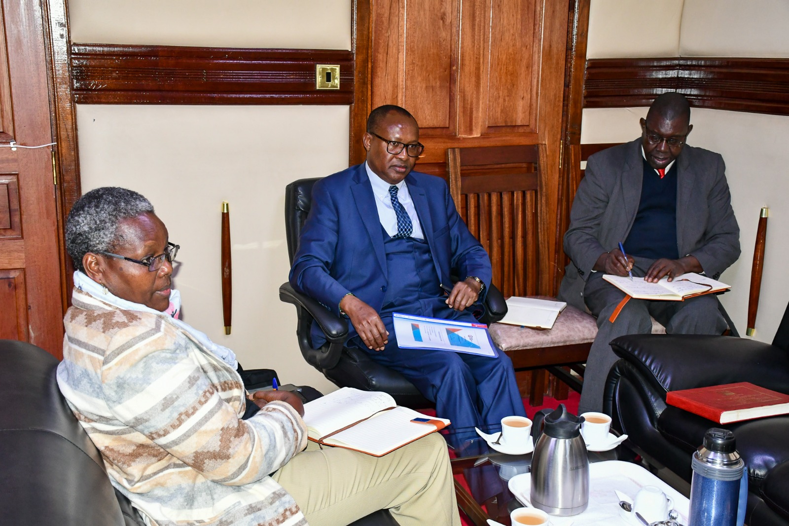 Stakeholders from the Ministry engage in a productive meeting with the East African Development Bank.