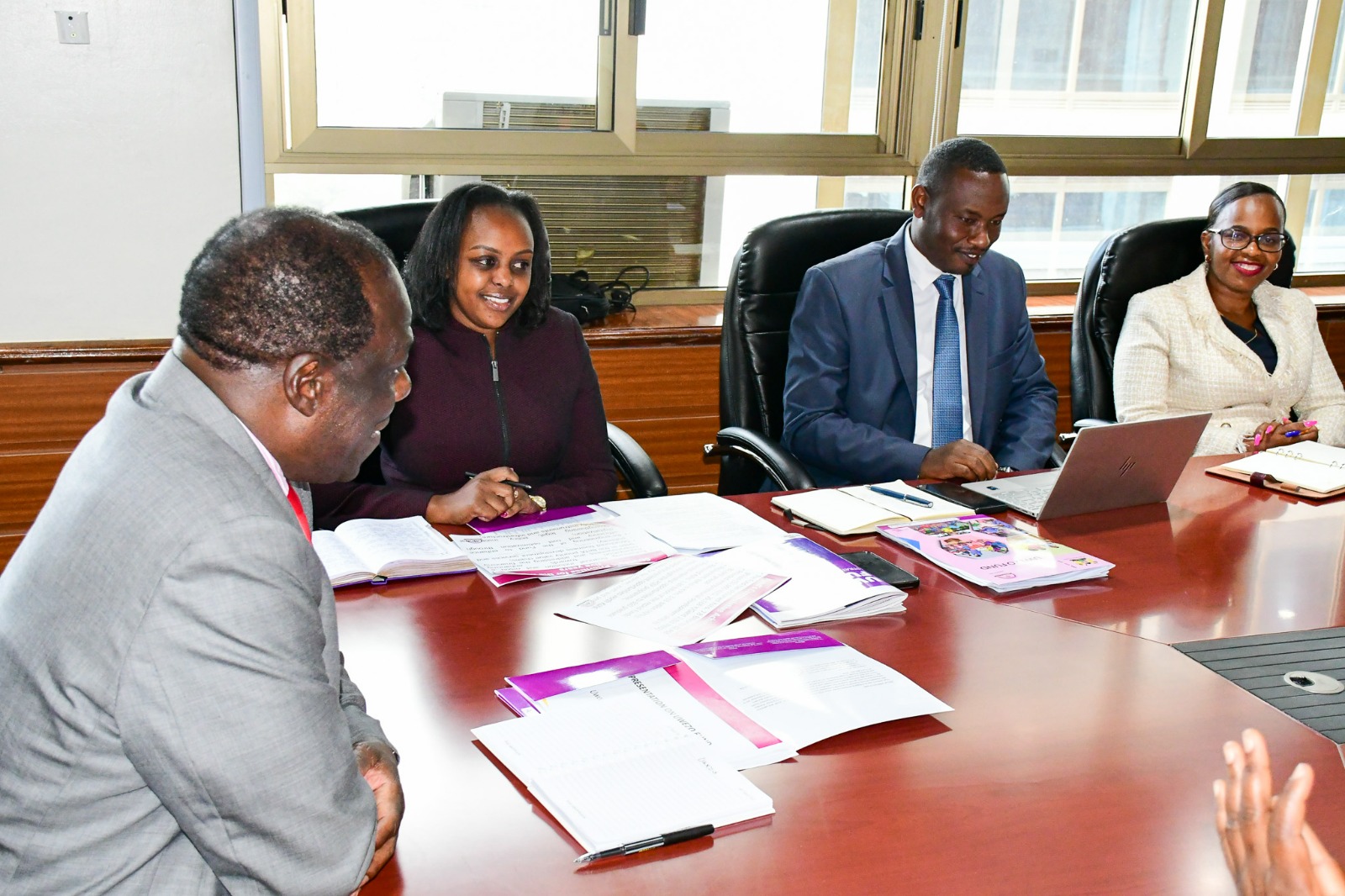 Members from Uwezo Fund present during brief on Uwezo Fund Products