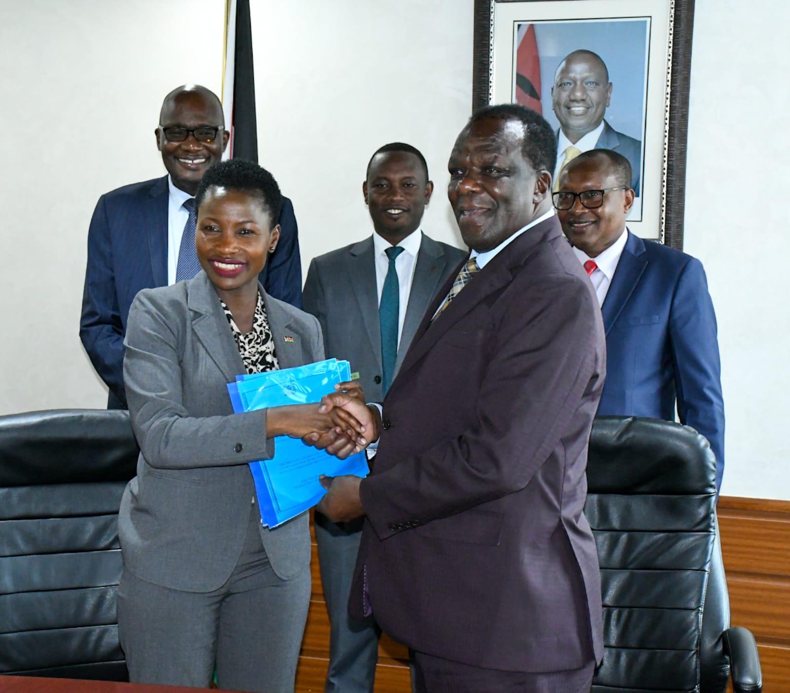 Principal Secretary MSMEs Development hands over Cabinet Secretary signed performance contracts from SAGAs