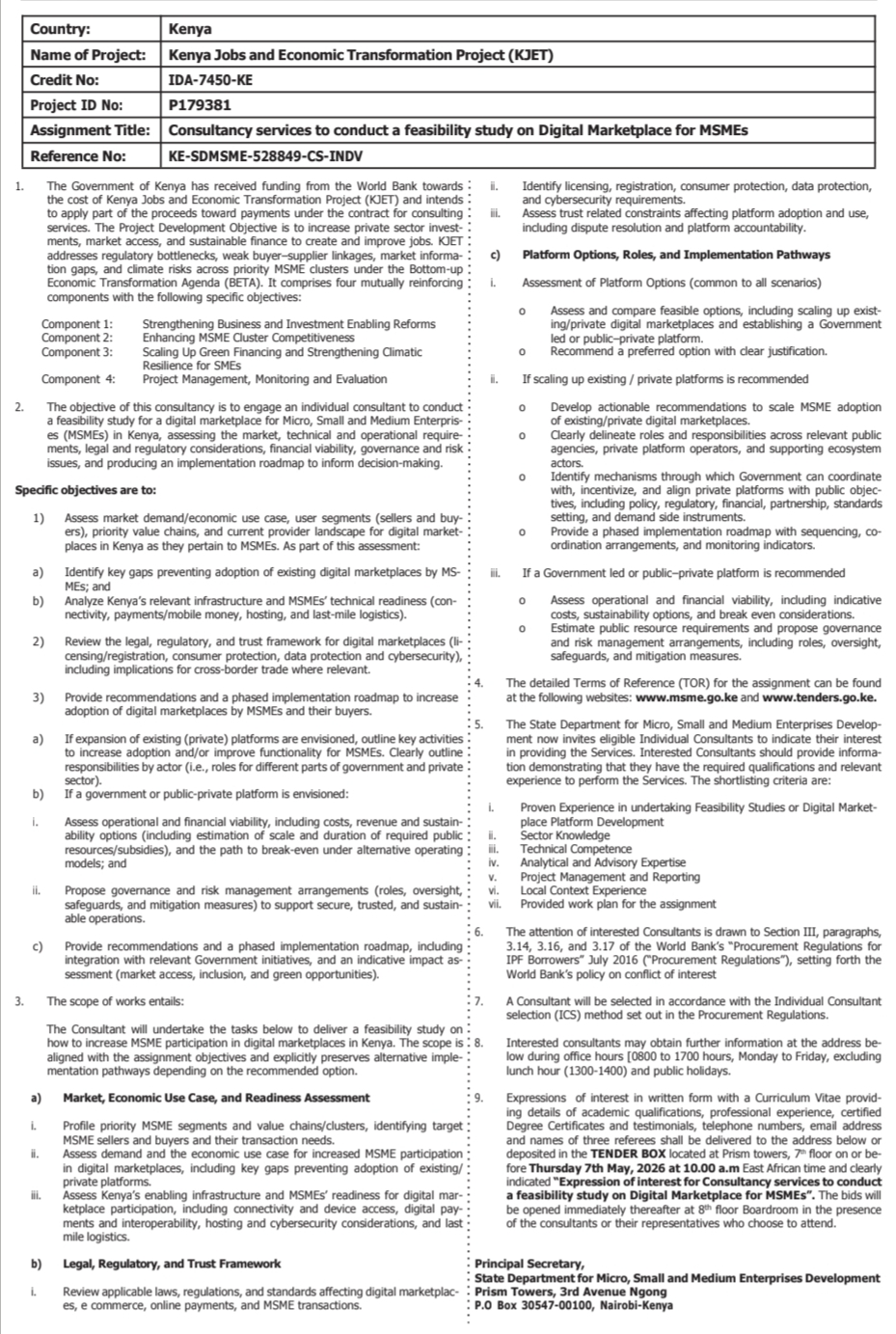KJET Request for Interest