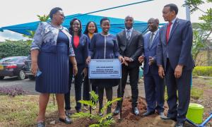 PS plants tree during her visit to KIE