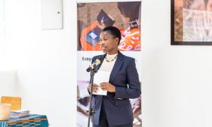 PS. Hon. Susan Mang'eni delivering speech at the launch of designing the Future, a Green and Inclusive Fashion Ecosystem