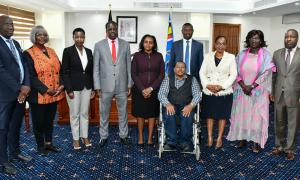 Delegation from Uwezo Fund during brief to top leadership on their loan products