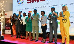 Hon. Wycliffe Oparanya alongside other delegates during the launch of SME awards and exhibitions
