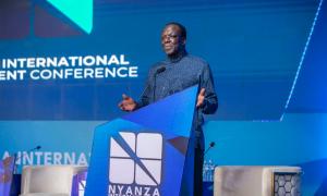 CS. Co-operatives FCPA, Hon. Dr. Wycliffe A. Oparanya, EGH delivers speech at the Nyanza International Investment Conference