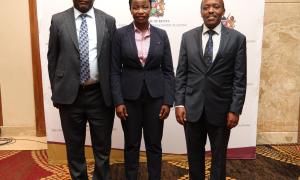 PS takes photo with various dignitaries present at the Kenya Credit Guarantee Forum