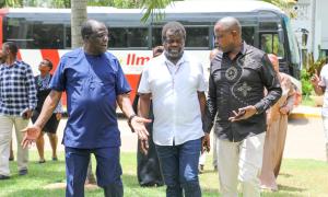 Hon. Wycliffe A. Oparanya, FCPA, EGH, Sen. Okiya Omtata alongsides PS. Co-operatives Patrick Kilemi, CBS