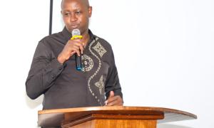 Principal Secretary Patrick Kilemi delivers speach at the Induction Retreat