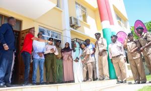 CEO Uwezo Fund alongside Nyali MP and Nyali Administration at the Uwezo Fund disbursement  forum