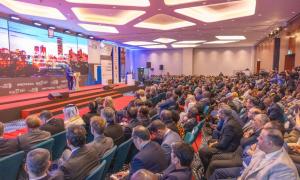 Dignitaries present listen to the president's speech at WEF Africa