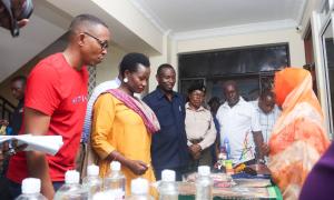 MSMEs present at the Uwezo Fund disbursement forum showcase MSMEs products