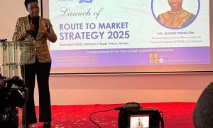 PS MSMEs Development delivers speech during the launch of the Route to Market Startegy 2025