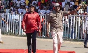 President of the Republic of Kenya alongside Deputy President of the Republic of Kenya at a NYOTA Disbursment Program