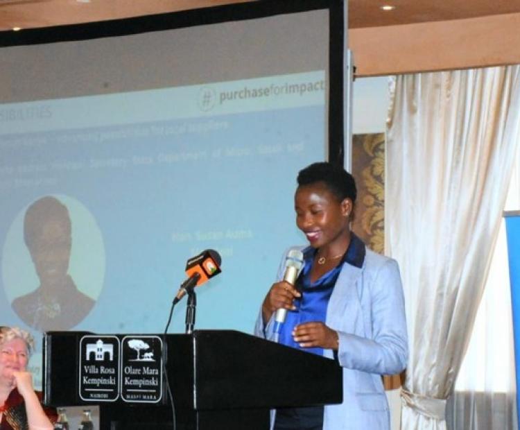 PS Hon. Susan Mangeni during inaugural forum of United Nations Office for Project Services