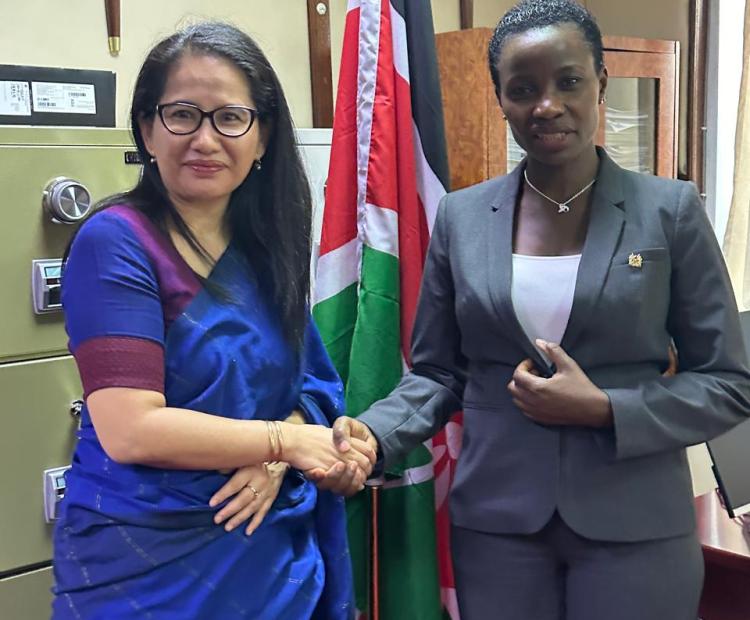 Hon. Susan Mangeni alongside India High Commissioner of India to Kenya H.E Namgya Khampa