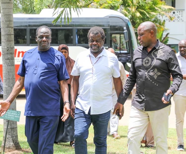 CS. Co-operatives & MSMEs Development Hon. Wycliffe A. Oparanya, FCPA, EGH, Sen. Okiya Omtata alongsides PS. Co-operatives Patrick Kilemi, CBS