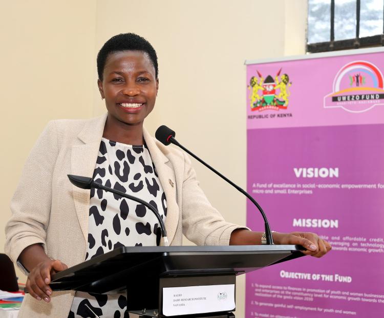 PS. Hon. Susan Mang'eni delivers speech to newly appointed interns under the Public Service Internship Programme (PSIP)