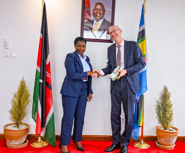 Principal Secretary MSMEs Development alongside Edward Claessen, Head of Regional Hub for East Africa